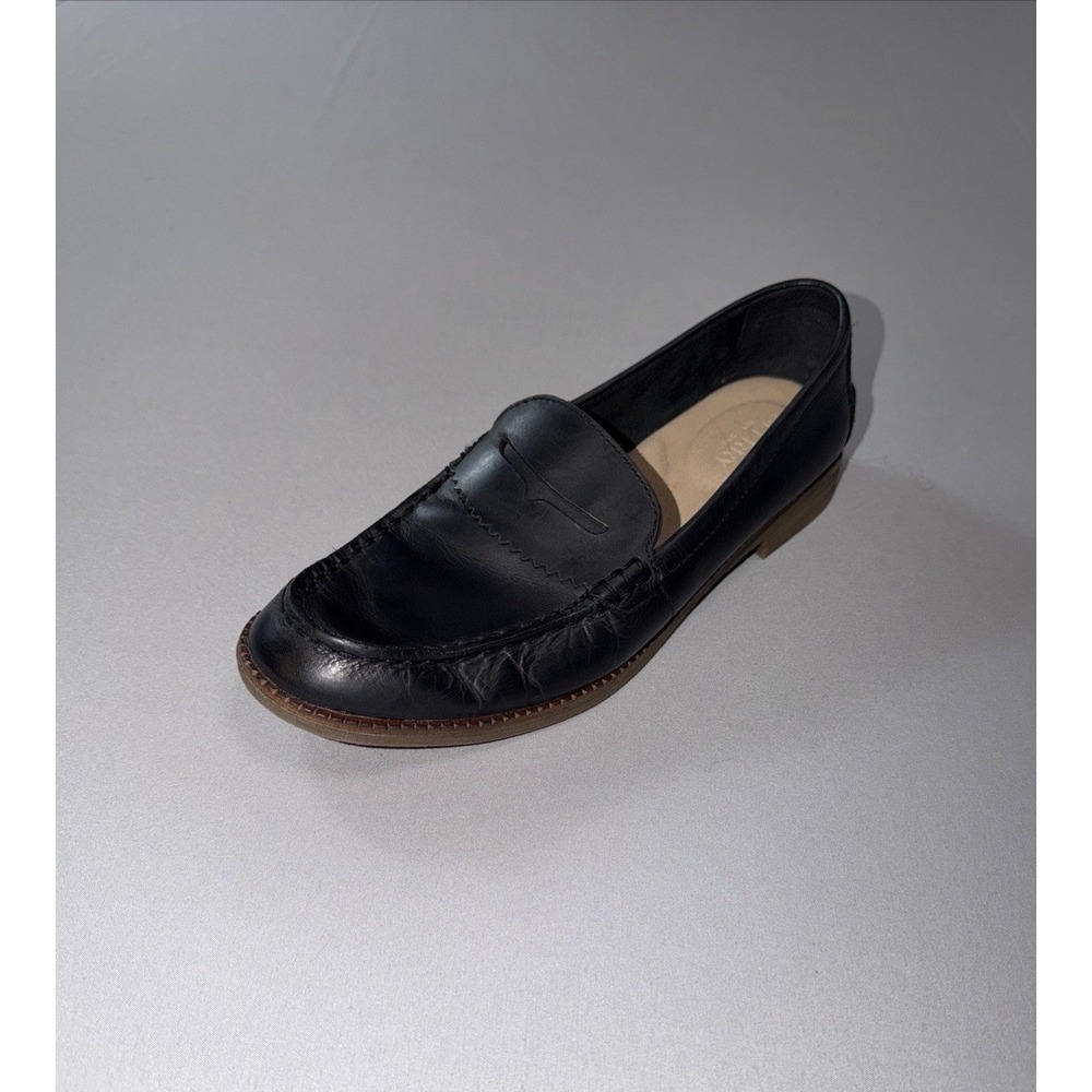 Sperry Seaport Leather Penny Loafers Women's US Size 9 Black Cushioned Insoles